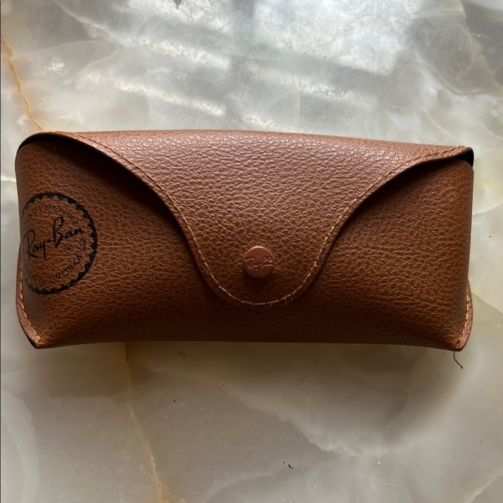Ray-Ban Brown Leather Glasses Case